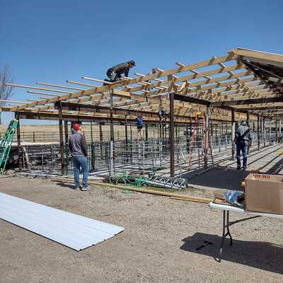 Volunteers renovated the hog barn