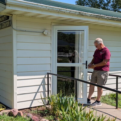 Our new storm doors and security lights